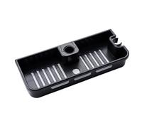 Flexible Shower Hose Bathroom Shower Storage Rack Organizer No Drilling Lifting Rod Head Holder Gel Tray Pole Shelves(Black B)