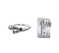 Flexible Shower Hose+Bracket 1.5m 2m Ordinary Shower Hose Silver/Black(Hose Set 3)