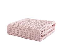 Flexible Shower Hose Cotton Honeycomb Grid Soft Super Absorbent Pure Adult Bath Towel Lightweight and Easy to Dry(Light Pink)