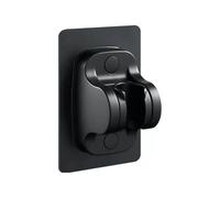 Flexible Shower Hose Shower Head Holder Brackets Black Suction Cup Wall Mount Adjustable Support for Bathroom Accessories Without Drill Stand Bath(Black 1PC)