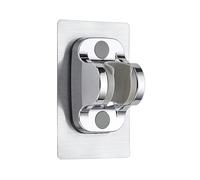 Flexible Shower Hose Shower Head Holder Brackets Black Suction Cup Wall Mount Adjustable Support for Bathroom Accessories Without Drill Stand Bath(Sliver 1PC)