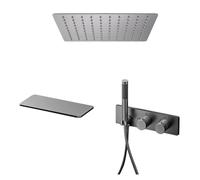 Flexible Shower Hose Shower Set Bathroom Concealed Ceiling Waterfall Faucet Hidden Into The Wall(Brushed Grey 3,12 inch)