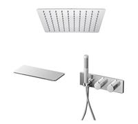 Flexible Shower Hose Shower Set Bathroom Concealed Ceiling Waterfall Faucet Hidden Into The Wall(Chrome 3,10 inch)