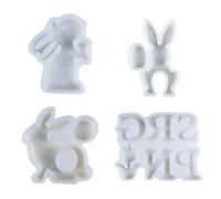 Flexible silicone accessory to create bunny holder decorations in resin and plaster everyday use