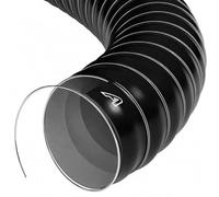 Flexible Silicone Air Ducting Hose with Hose Clips 25mm - (1 inch) x 3m - (9.8 ft) Black Vent Hose with Wire Reinforcement, High Temperature Hot Air Duct for Heaters, Ventilation & Cooling