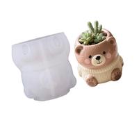 Flexible Silicone Bear Mold Multi Purpose for Concrete Flower Pots Resin Casting Accessories Small Decorative Container Mold