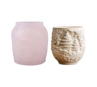 Flexible Silicone Craft Mold Christmas Tree Embossed Surfaces Suitable for Resin Casting Planter Decorative Items Christmas Silicone Mold for Resin