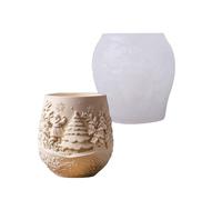 Flexible Silicone Craft Mold Christmas Tree Embossed Surfaces Suitable for Resin Casting Planter Decorative Items Silicone Christmas Tree Relief Mold