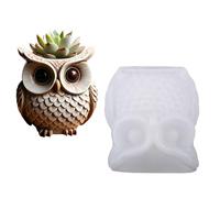 Flexible Silicone Craft Mold Owl Shape Suitable with Resin Epoxy Plaster for Planter Storage Containers Owl Shaped Holder Mold