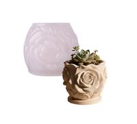 Flexible Silicone Craft Mold Rose Shape Embossed Flowerpot Suitable for Resin Casting Planter Decorative Items Flexible Silicone Mold