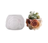 Flexible Silicone Flower Pots for Concrete Planter and Making Craft Rose Shaped Concrete Home Decoration Shape Jewelry Creative Shaped Planter Flexible