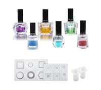 Flexible Silicone Keychain Set Including 4 Specialty Liquids and Instructional Handbook Daily Casual Use Keychain for Craft