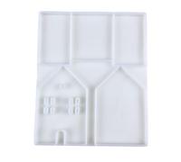 Flexible Silicone Mold Miniature House Shaped Pen Holder Temperature Resistant Gypsum for Desktop Ornament Jewelry Making Tools