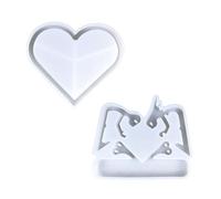Flexible Silicone Molds Pack of 2 for Making Romance Couple Heart Figures Accessory for Enthusiasts Daily Casual Use Jewelry Making Tool