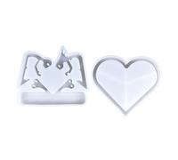Flexible Silicone Molds Pack of 2 for Making Romance Couple Heart Figures Accessory for Enthusiasts Daily Casual Use Craft Mold