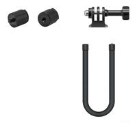 Flexible Silicone Mount With Aluminum Core For Action Camera And For Insta360 Using Standard 1/4 Inch Screw Thread For Vlogging Travel Fitness Outdoor Video Recording Stable Black Color(B)
