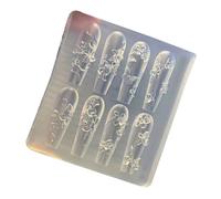 Flexible Silicone Nails Mold for Floral Charm Pattern Professional Manicure Casting Tool Easy Cleaning Nail Studio Silicone Mold
