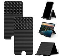 Flexible Silicone Phone Stand with Suction Cups & Charging Port Cutout (B*2PCS)