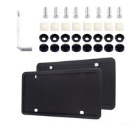 Flexible Silicone Reg Plate Holder 2-Pack All Vehicles | High-strength silicone, weatherproof seal, protects plate edges, fits UK standards, black finish