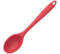 Flexible Silicone Serving Spoon with Slots Non Slip Handle Kitchen Gadget for Boiling Water Vegetables Meat Red 20x4.3cm(Red Spoon)