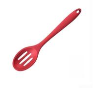 Flexible Silicone Slotted Spoon Ergonomic Handle Design(Red)