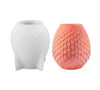 Flexible Silicone Vase Mold Sturdy Silicone with Scale Texture for Concrete Planter and Cactus Vases Cactus