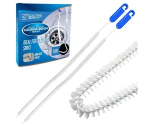 Flexible Sink Drain Cleaning Brush, 44cm, 2-Pack - Nylon Bristles & Metal Core for Kitchen/Shower/Bathroom Unblocker