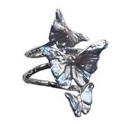 Flexible Size Butterfly Fashion Rings Color Transitioning Effect Retro Modern Jewelry Adjustable Finger Iridescents Butterfly
