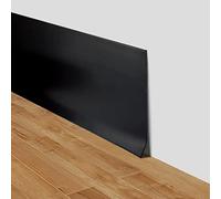 Flexible Skirting Board Covers 10cm Wide Self Adhesive PVC Skirting Board Trim Wall Baseboard Molding Trim (Black, 10cm×12m)