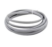 Flexible Sleeve Braided Sleeving Tube Data Line Cable Sheath, Wire Sleeving Mesh Cord Protector 1 to 5meters 1 Piece(Grey,4MM*5M)