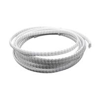 Flexible Sleeve Braided Sleeving Tube Data Line Cable Sheath, Wire Sleeving Mesh Cord Protector 1 to 5meters 1 Piece(White Silver,3MM*5M)