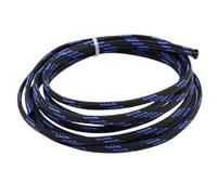 Flexible Sleeve Braided Sleeving Tube Data Line Cable Sheath, Wire Sleeving Mesh Cord Protector 1 to 5meters 1 Piece(Black Blue,4MM*5M)