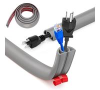 Flexible Small Cable Duct for Floor - 1 m x 2 cm Hose Bridge Cable Cover - Flat Cable Protection for Offices, Homes, Warehouses, Hotels (Grey)