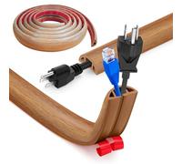 Flexible Small Cable Duct, Self-Adhesive Floor Cable Bridge, 5 m x 3 cm, Flexible Cable Cover, Cable Protection, Cable Duct, Easy to Cut, Assembly for All Power Cables, Home, Office, Warehouse (Wood