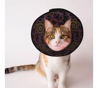 Flexible Soft Dog Cone Collar, Adjustable Recovery Cone for Dogs and Cats After Surgery, Comfy Elizabethan Collar, Magic Smoking Sacred Geometric