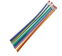 Flexible Soft Pencil - 5 Pieces Colorful Fun Pencils For Kids | Creative Cool Pencils Stationary Toys | 18 cm Vertical Strips Unbreakable Deformable Bending With Eraser For Children Sons Daughters