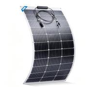 Flexible Solar Panel 12V Monocrystalline Semi-Flexible Solar Panel with Solar Connector Cable for Motorhome Campervan Caravan Boat RV Camping Leisure Battery Charging (130, Watts)