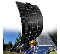 Flexible Solar Panel, 150W/200W Lightweight Monocrystalline Solar Panel for Motorhome, Caravan, Camper, Boats, Roofs, Uneven Surfaces, Off-grid Systems(150W)