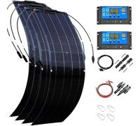 Flexible Solar Panel 200W 400W 800W Monocrystalline Semi-Flexible Solar Panel with Charger Controller Solar Cable,Solar Panel Charger Kit for RV,Boats,Roofs,Sailing,Balcony,Off-Grid(800W)