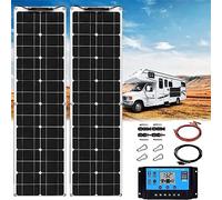 Flexible Solar Panel 200w 400w Waterproof Narrow Monocrystalline Solar Panels 12v 24v for Camping/Car/Generator,2x200W