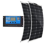 Flexible Solar Panel 400 Watt 18 Volt Monocrystalline Semi-Flexible Bendable Mono Off-Grid Charger for Marine RV Cabin Van Car Uneven Surfaces