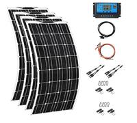 Flexible Solar Panel Kit 400W, 4 Monocrystalline 100W Bendable Panels with 40A Charger, Ideal for RV, Camper, Boat, Yacht, Off-Grid Solar Energy System
