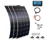 Flexible Solar Panel Kit 400W, 4 Monocrystalline 100W Bendable Panels with 40A Charger, Ideal for RV, Camper, Boat, Yacht, Off-Grid Solar Energy System