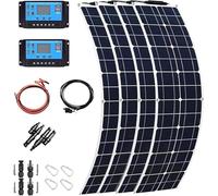 Flexible Solar Panel Kit, Monocrystalline Solar Module with Charge Controller & Cable for RV, Boats, Trailer, Camper, Marine, Off-Grid Systems