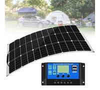 Flexible Solar Panel Kit System 500 Watt 18 Volt Monocrystalline Semi-Flexible Bendable Mono Off-Grid Charger for Marine RV Cabin Van Car Uneven Surfaces(1x500W)