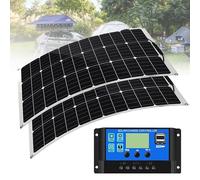 Flexible Solar Panel Kit System 500 Watt 18 Volt Monocrystalline Semi-Flexible Bendable Mono Off-Grid Charger for Marine RV Cabin Van Car Uneven Surfaces(2x500W)