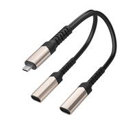 Flexible Solar Panel Type C Female to Male Power Cable 2 in 1 Out for Outdoor Devices Security Camera Cord Strong Solar Charging Cable