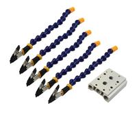 Flexible Soldering Iron Holder with Third Hand Tool for PCB Welding, Stainless Steel Clips with Rubber, Adjustable Angle, Aluminum Alloy Base with 6 Mounting Holes, 15mm Max Opening (E)