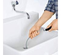 Flexible Spring Wire Sink & Drain Cleaner Snake Heavy Duty Waste Pipe Hair Removal Dirt Cleaning Tool 1.8 Meter Drain Unblocker Wire Clog Remover Cleaning Tool for Tub Sink Shower Basins Pipes