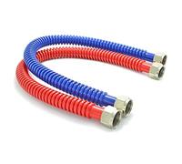 Flexible Stainless Steel Corrugated Water Heater Connector,Hot and Cold Color Coded,3/4" FIP x 3/4" FIP, 24" Length (2 Pack)